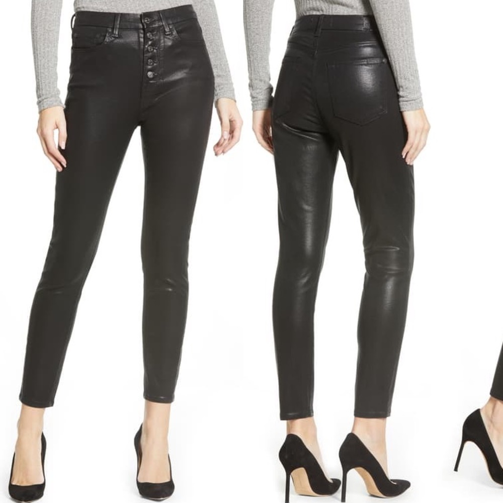 7 for all mankind coated exposed fly button skinny